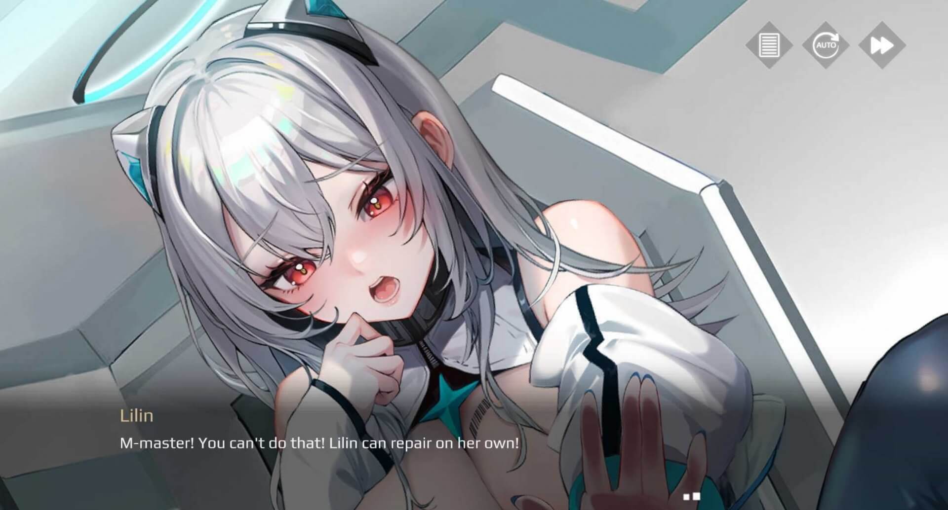 Visual novel dialogue scene with character Lilin